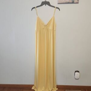 Moda International Size L Yellow Braided Strap Twist Front Maxi Dress